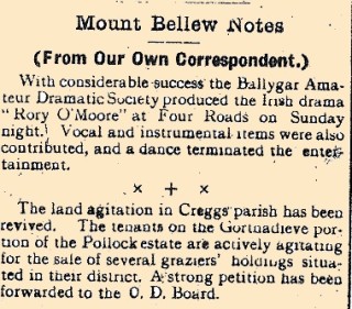 Snippet taken from the Tuam Herald 18 March 1916